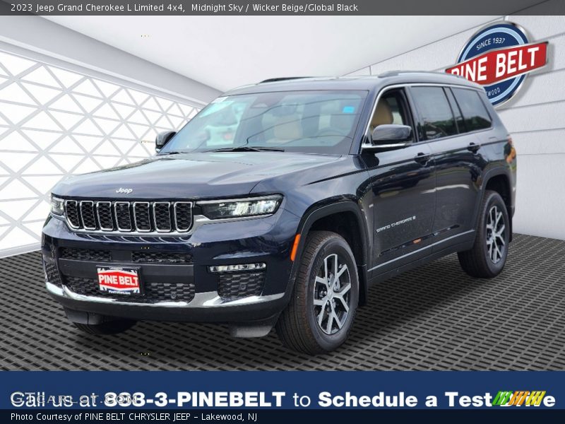 Midnight Sky / Wicker Beige/Global Black 2023 Jeep Grand Cherokee L Limited 4x4