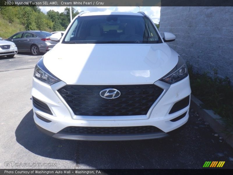 Cream White Pearl / Gray 2020 Hyundai Tucson SEL AWD