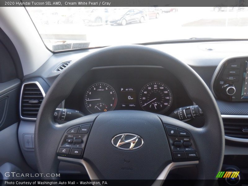 Cream White Pearl / Gray 2020 Hyundai Tucson SEL AWD