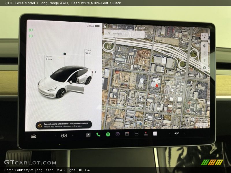 Navigation of 2018 Model 3 Long Range AWD