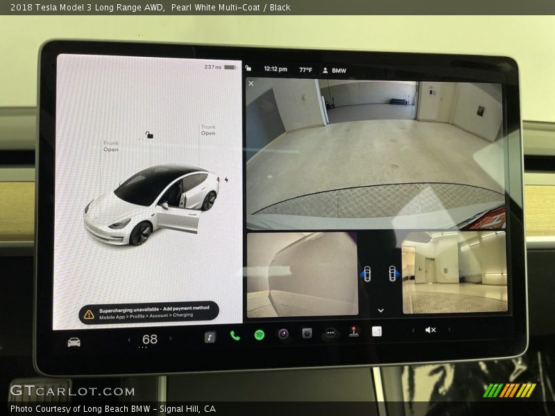 Controls of 2018 Model 3 Long Range AWD