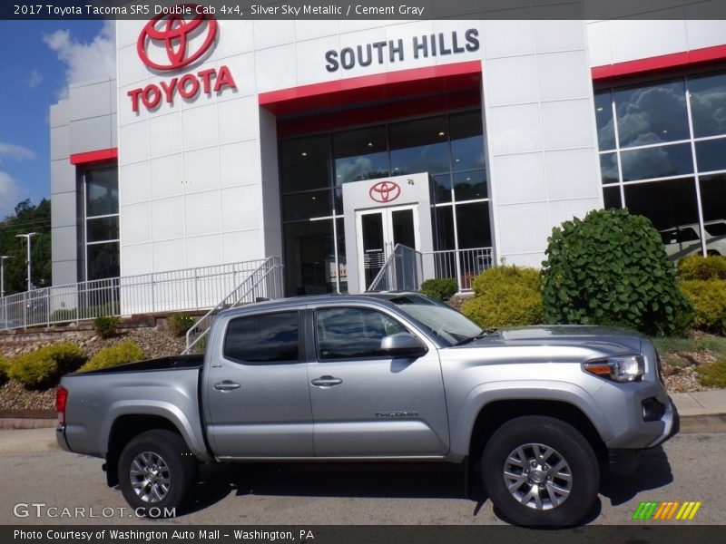 Silver Sky Metallic / Cement Gray 2017 Toyota Tacoma SR5 Double Cab 4x4