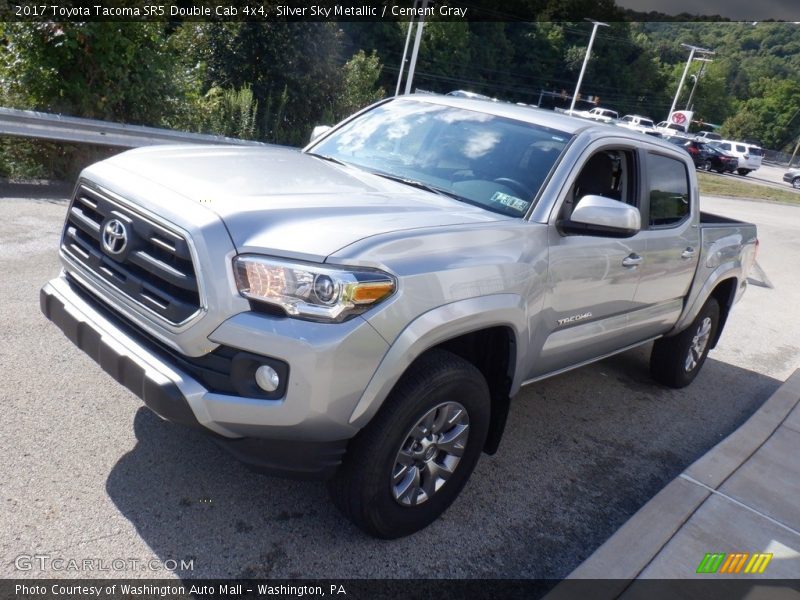 Silver Sky Metallic / Cement Gray 2017 Toyota Tacoma SR5 Double Cab 4x4