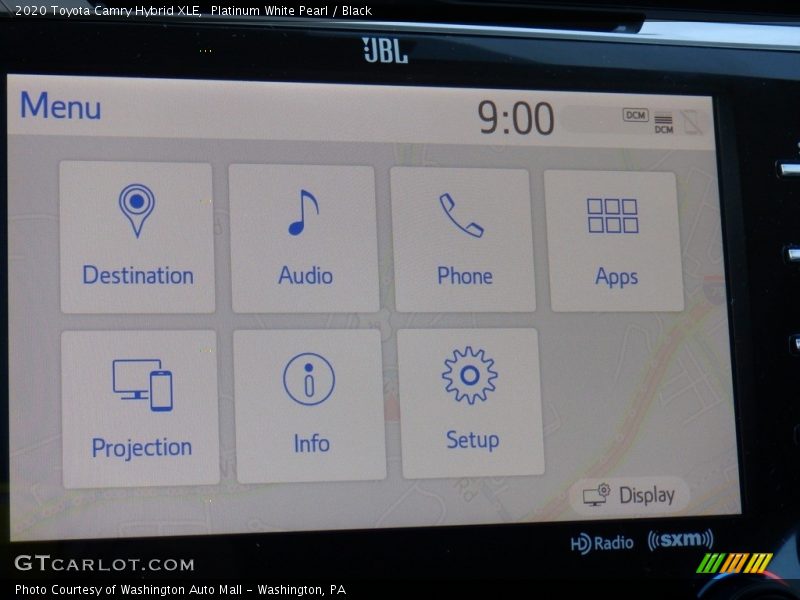 Platinum White Pearl / Black 2020 Toyota Camry Hybrid XLE