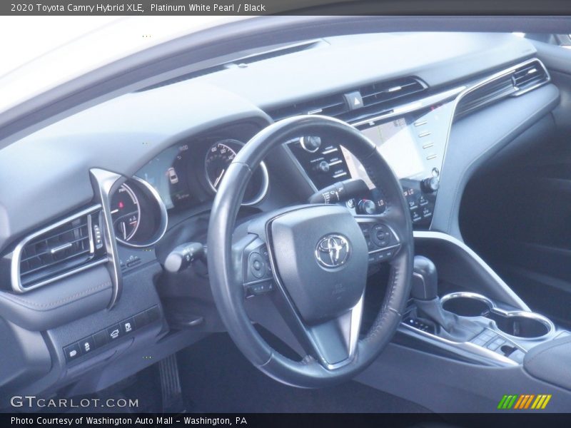 Platinum White Pearl / Black 2020 Toyota Camry Hybrid XLE