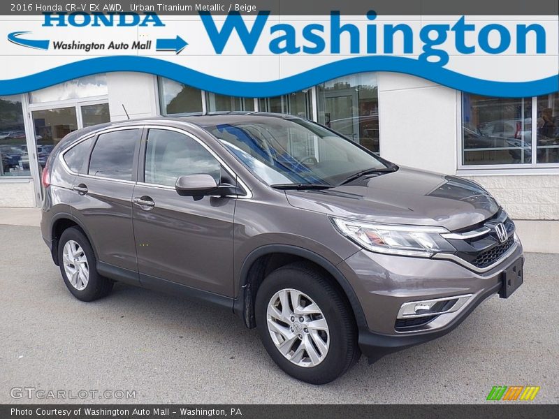 Urban Titanium Metallic / Beige 2016 Honda CR-V EX AWD