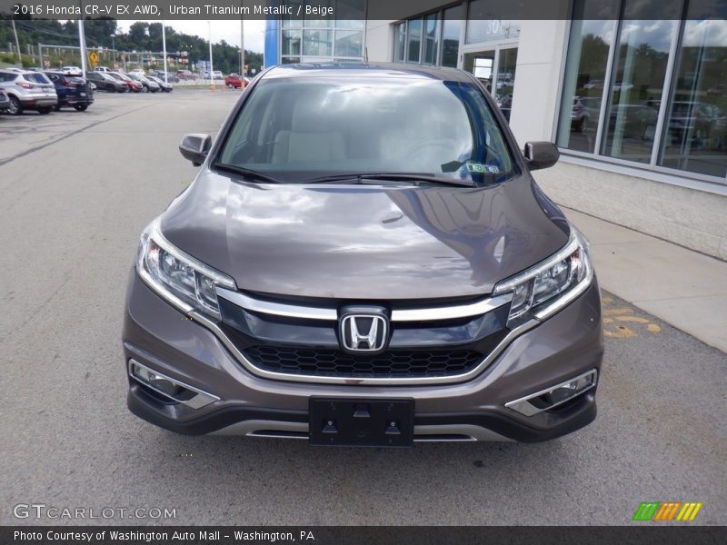 Urban Titanium Metallic / Beige 2016 Honda CR-V EX AWD