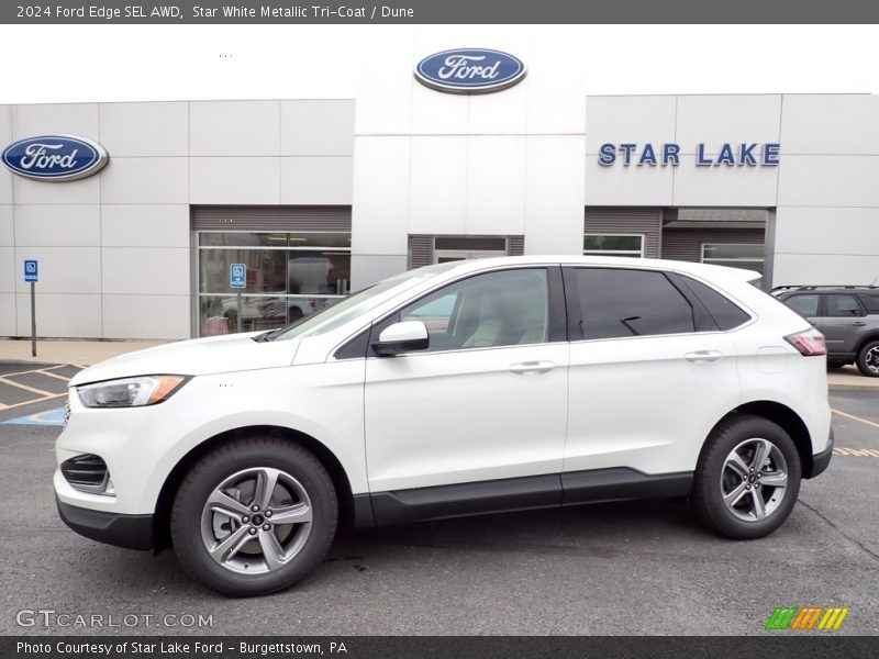 Star White Metallic Tri-Coat / Dune 2024 Ford Edge SEL AWD