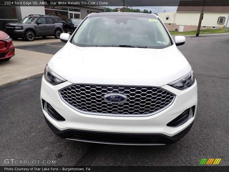 Star White Metallic Tri-Coat / Dune 2024 Ford Edge SEL AWD