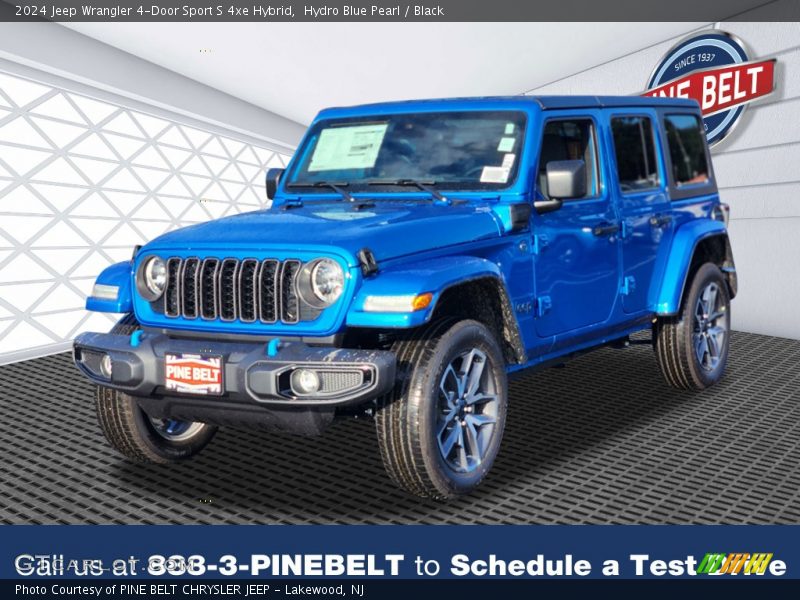 Hydro Blue Pearl / Black 2024 Jeep Wrangler 4-Door Sport S 4xe Hybrid