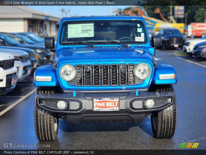 Hydro Blue Pearl / Black 2024 Jeep Wrangler 4-Door Sport S 4xe Hybrid