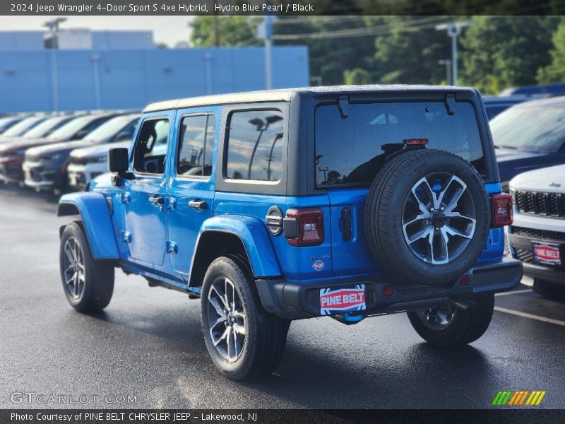 Hydro Blue Pearl / Black 2024 Jeep Wrangler 4-Door Sport S 4xe Hybrid