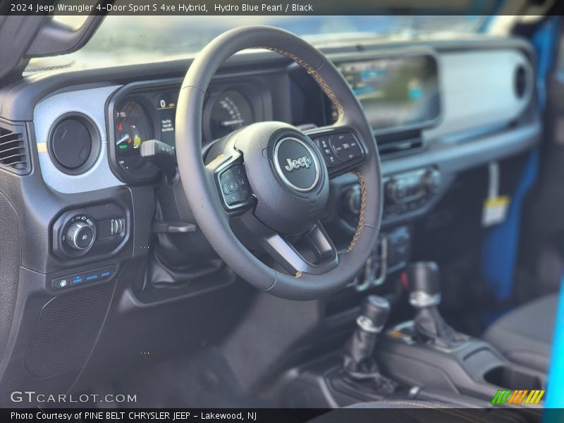 Hydro Blue Pearl / Black 2024 Jeep Wrangler 4-Door Sport S 4xe Hybrid