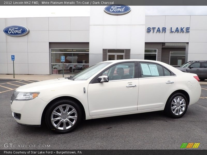 White Platinum Metallic Tri-Coat / Dark Charcoal 2012 Lincoln MKZ FWD