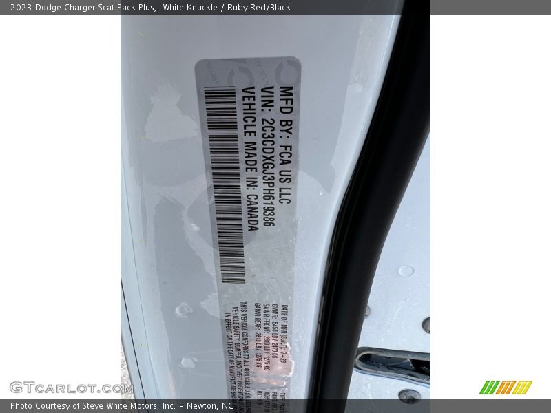 White Knuckle / Ruby Red/Black 2023 Dodge Charger Scat Pack Plus