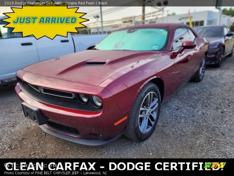 Octane Red Pearl / Black 2019 Dodge Challenger SXT AWD