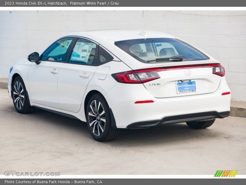 Platinum White Pearl / Gray 2023 Honda Civic EX-L Hatchback