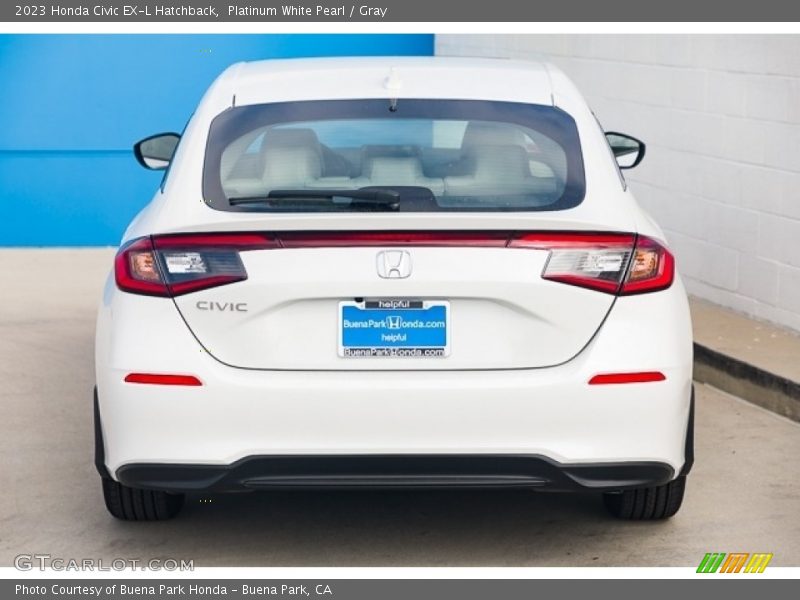 Platinum White Pearl / Gray 2023 Honda Civic EX-L Hatchback