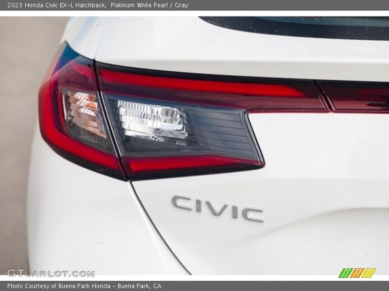 Platinum White Pearl / Gray 2023 Honda Civic EX-L Hatchback