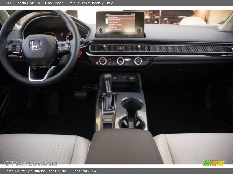 Platinum White Pearl / Gray 2023 Honda Civic EX-L Hatchback