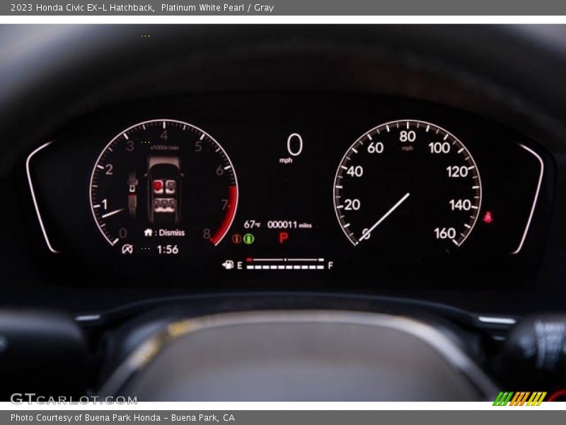 Platinum White Pearl / Gray 2023 Honda Civic EX-L Hatchback