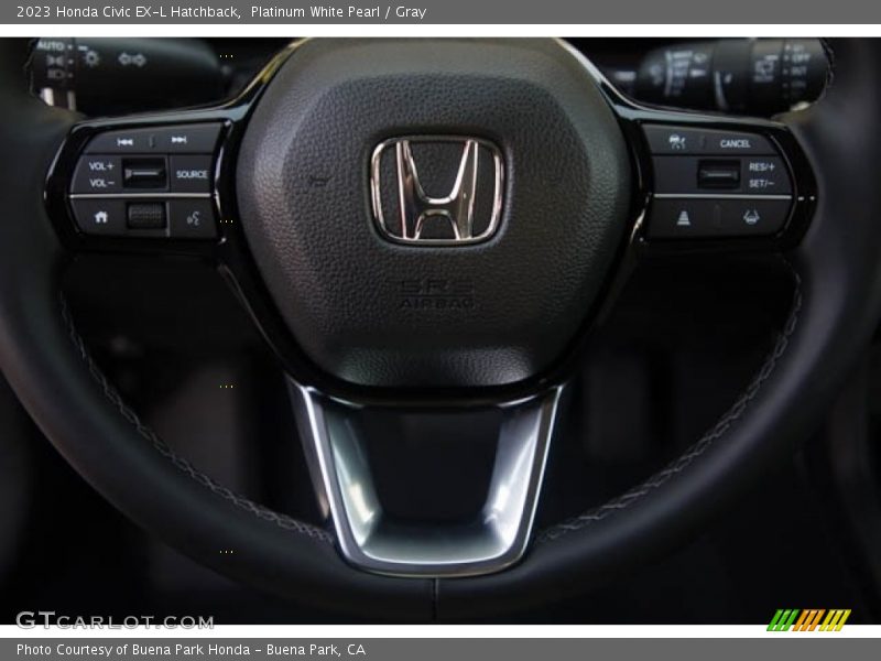Platinum White Pearl / Gray 2023 Honda Civic EX-L Hatchback