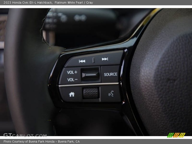 Platinum White Pearl / Gray 2023 Honda Civic EX-L Hatchback