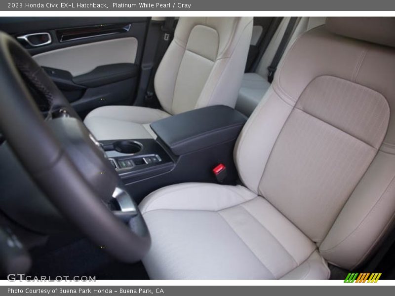Platinum White Pearl / Gray 2023 Honda Civic EX-L Hatchback