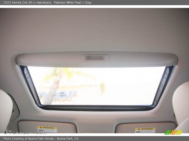 Platinum White Pearl / Gray 2023 Honda Civic EX-L Hatchback