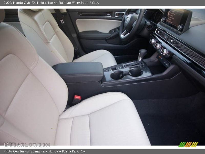 Platinum White Pearl / Gray 2023 Honda Civic EX-L Hatchback