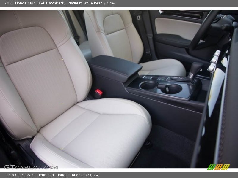 Platinum White Pearl / Gray 2023 Honda Civic EX-L Hatchback