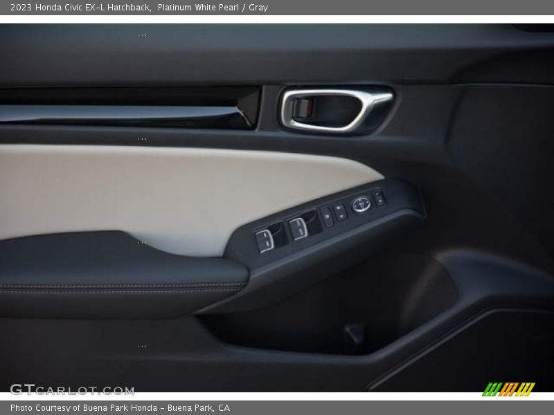 Platinum White Pearl / Gray 2023 Honda Civic EX-L Hatchback