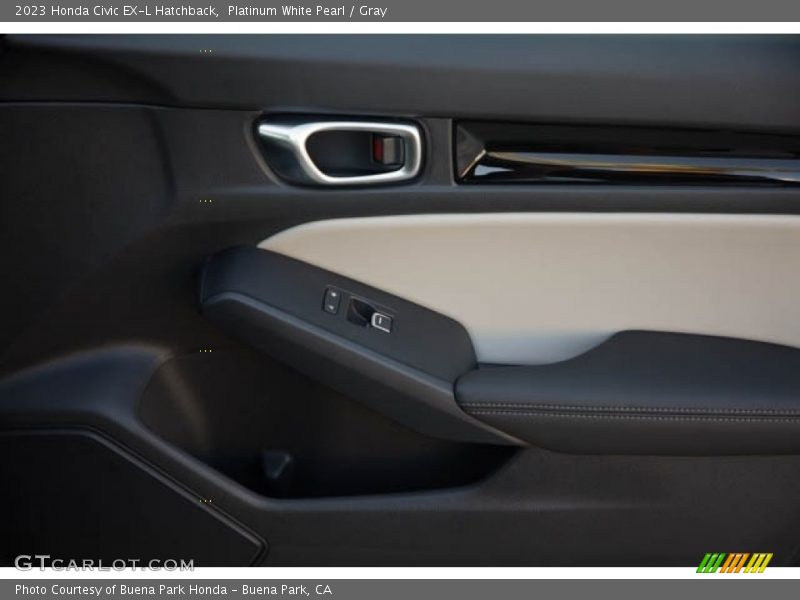 Platinum White Pearl / Gray 2023 Honda Civic EX-L Hatchback