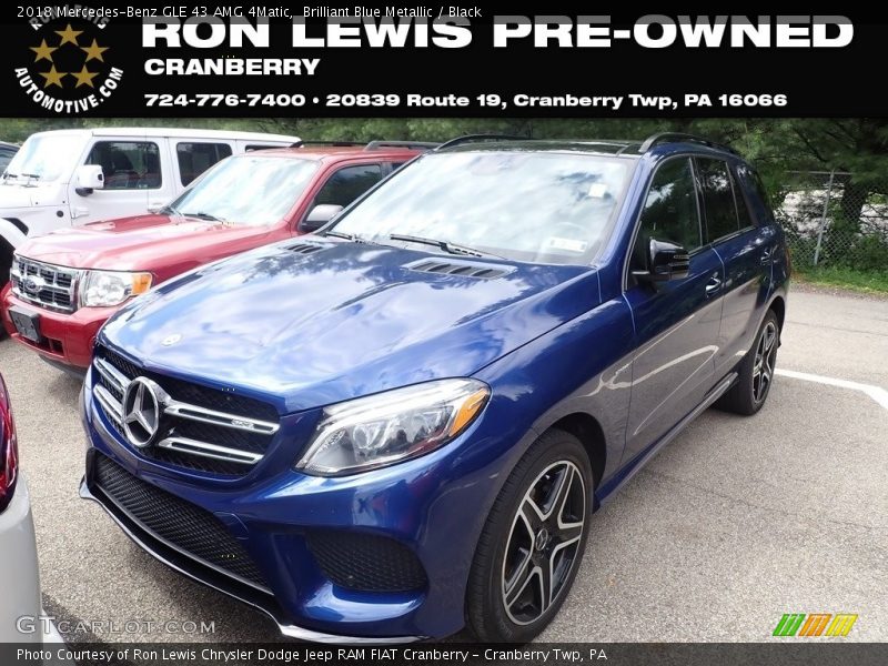 Brilliant Blue Metallic / Black 2018 Mercedes-Benz GLE 43 AMG 4Matic