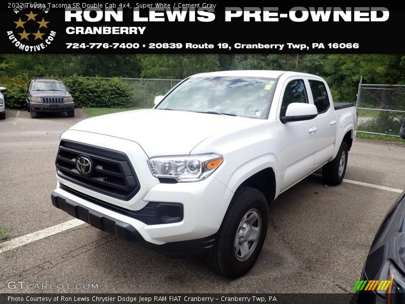 Super White / Cement Gray 2022 Toyota Tacoma SR Double Cab 4x4