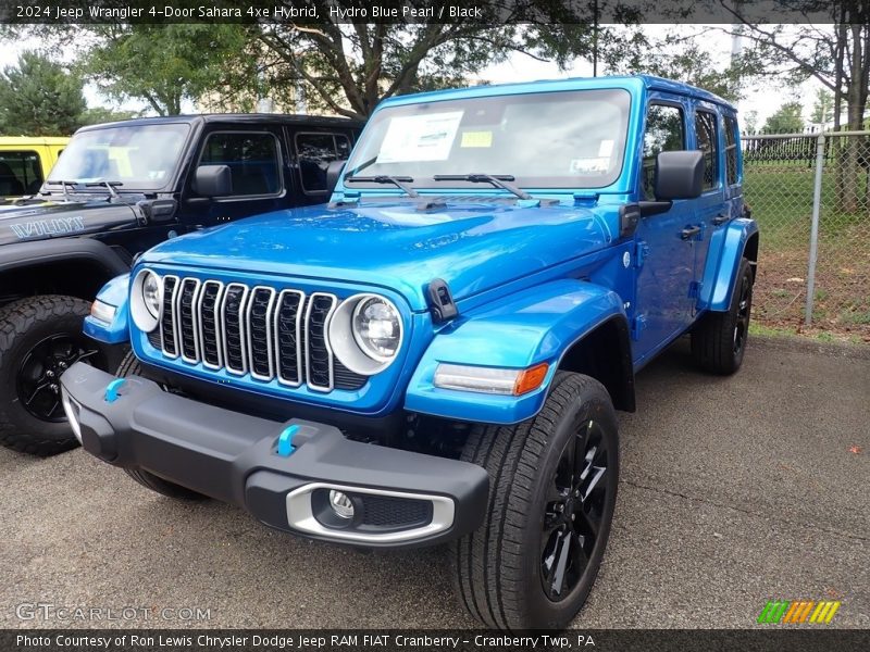 Hydro Blue Pearl / Black 2024 Jeep Wrangler 4-Door Sahara 4xe Hybrid