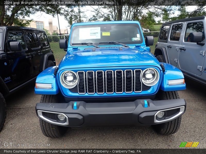 Hydro Blue Pearl / Black 2024 Jeep Wrangler 4-Door Sahara 4xe Hybrid