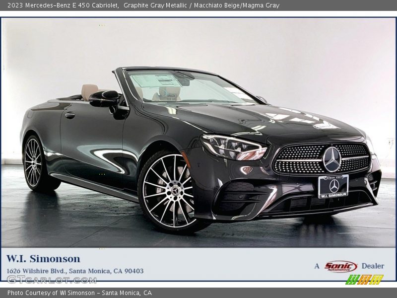 Graphite Gray Metallic / Macchiato Beige/Magma Gray 2023 Mercedes-Benz E 450 Cabriolet