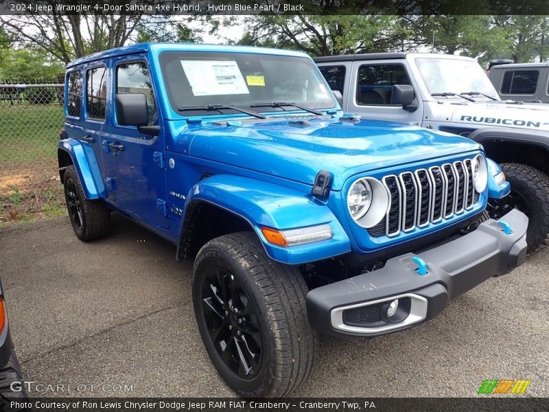 Hydro Blue Pearl / Black 2024 Jeep Wrangler 4-Door Sahara 4xe Hybrid