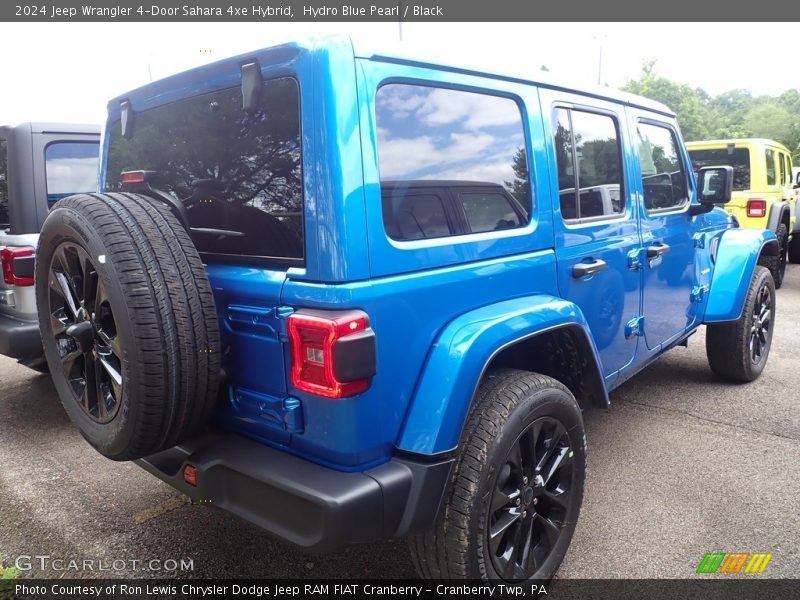Hydro Blue Pearl / Black 2024 Jeep Wrangler 4-Door Sahara 4xe Hybrid