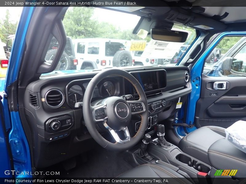 Hydro Blue Pearl / Black 2024 Jeep Wrangler 4-Door Sahara 4xe Hybrid