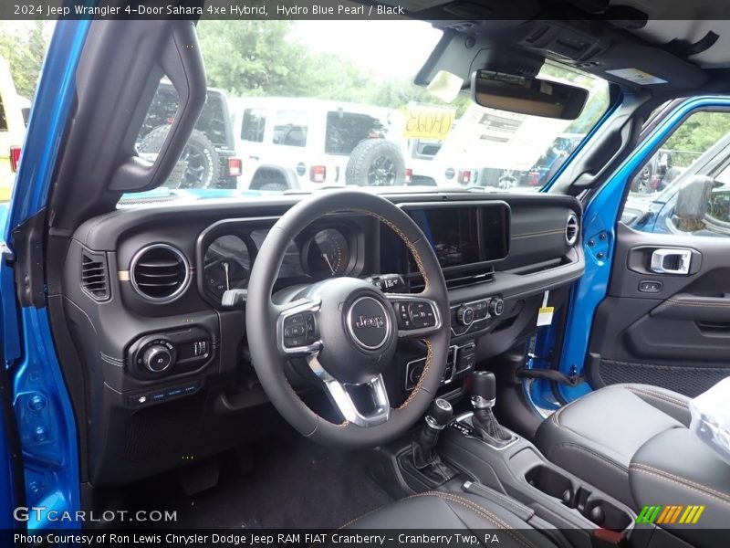 Hydro Blue Pearl / Black 2024 Jeep Wrangler 4-Door Sahara 4xe Hybrid