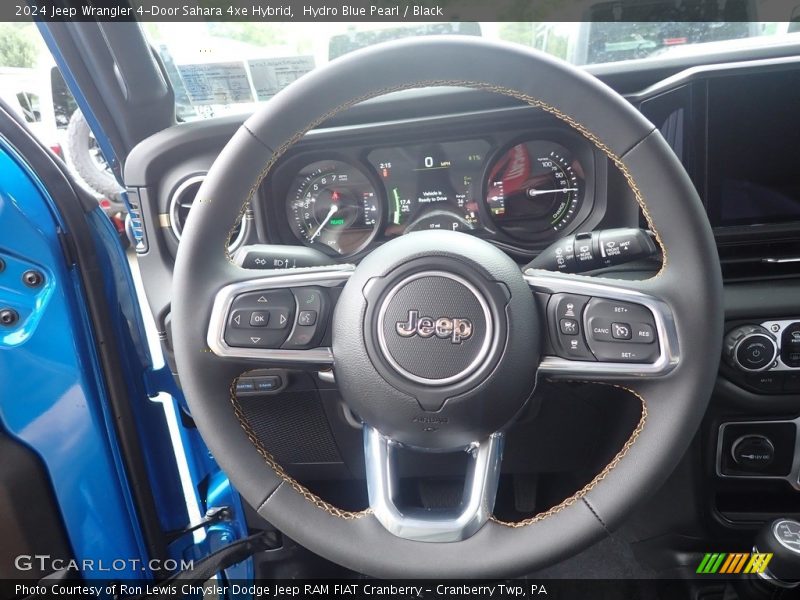 Hydro Blue Pearl / Black 2024 Jeep Wrangler 4-Door Sahara 4xe Hybrid
