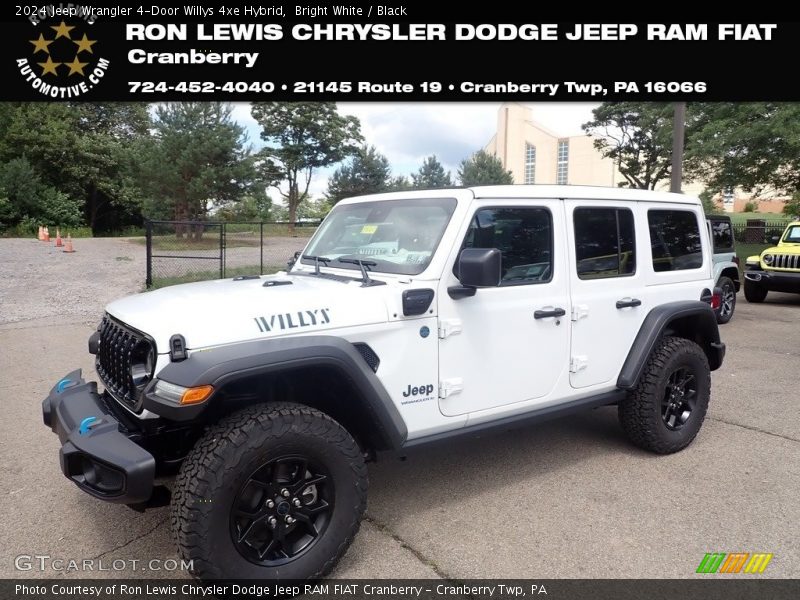 Bright White / Black 2024 Jeep Wrangler 4-Door Willys 4xe Hybrid