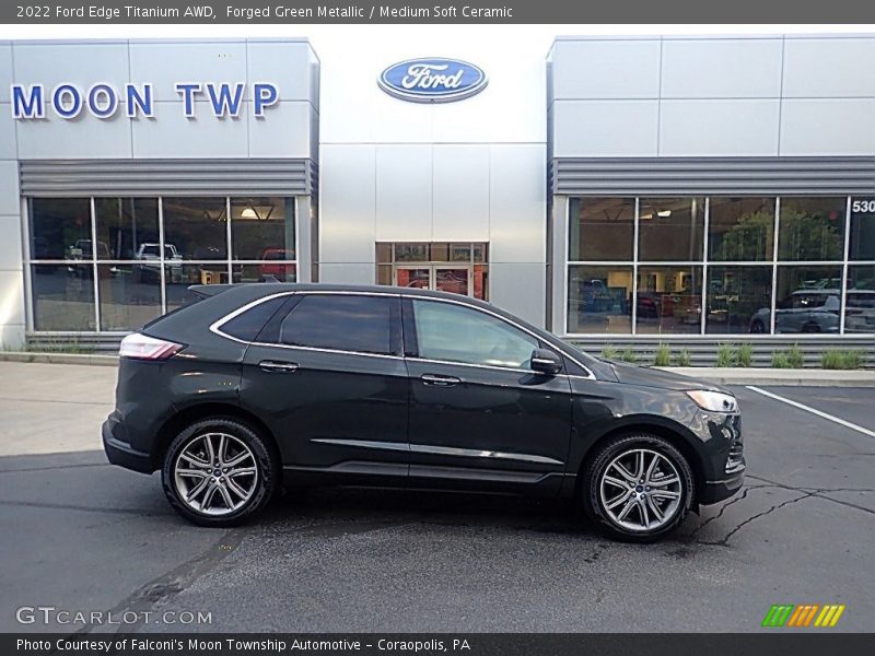 Forged Green Metallic / Medium Soft Ceramic 2022 Ford Edge Titanium AWD