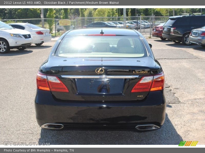 Obsidian Black / Parchment/Medium Brown Walnut 2012 Lexus LS 460 AWD