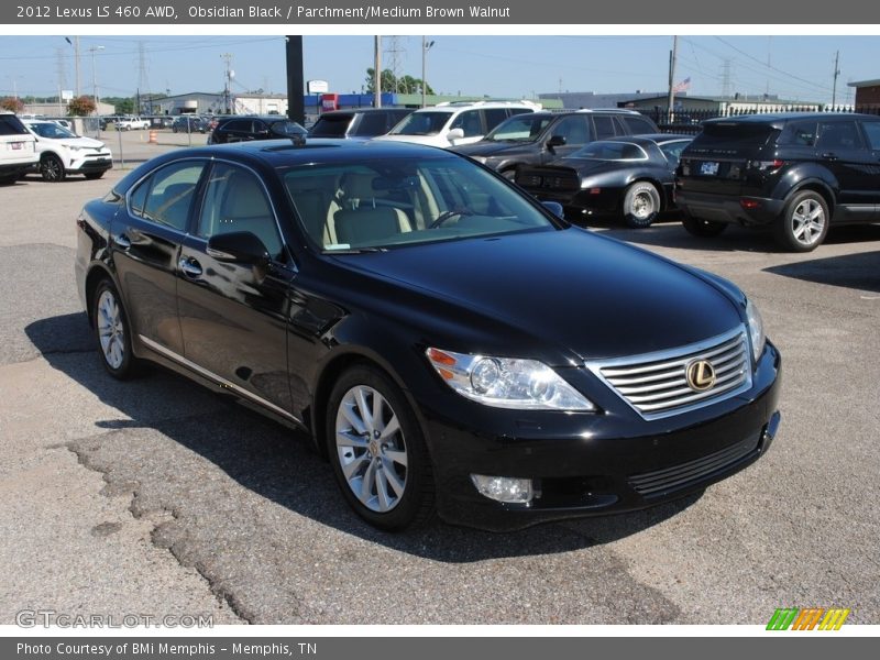 Obsidian Black / Parchment/Medium Brown Walnut 2012 Lexus LS 460 AWD