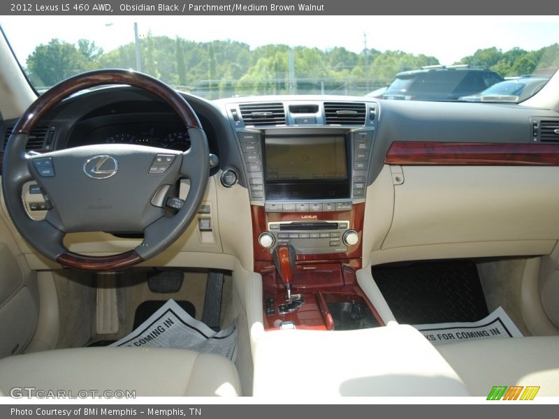 Obsidian Black / Parchment/Medium Brown Walnut 2012 Lexus LS 460 AWD