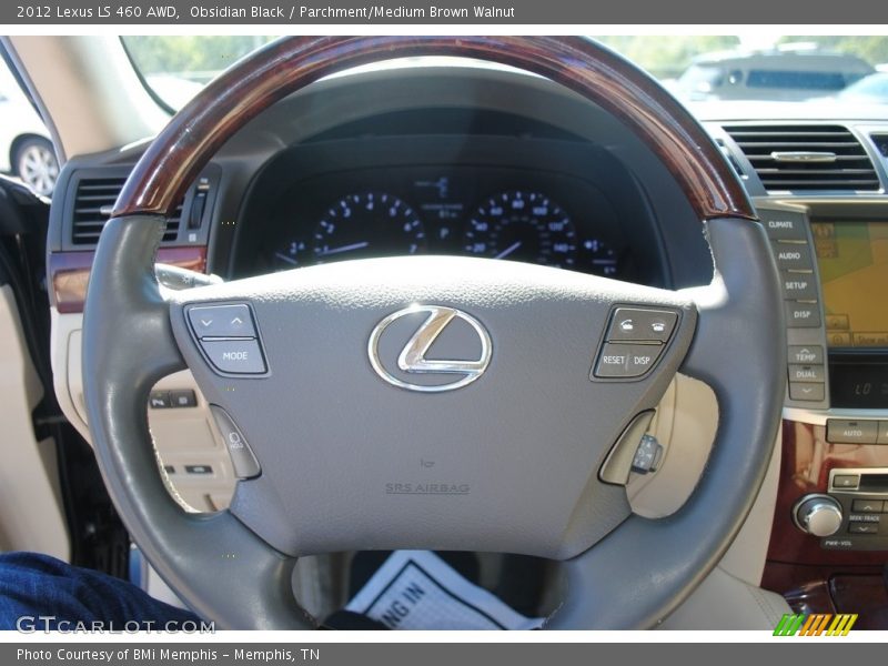 Obsidian Black / Parchment/Medium Brown Walnut 2012 Lexus LS 460 AWD