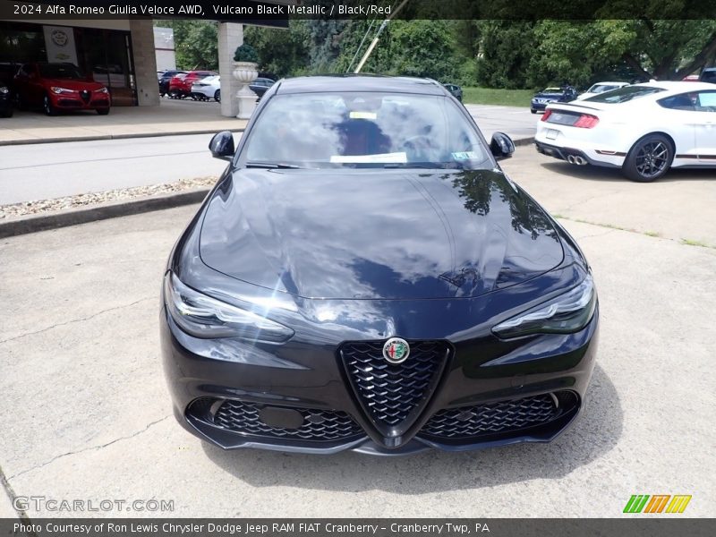 Vulcano Black Metallic / Black/Red 2024 Alfa Romeo Giulia Veloce AWD